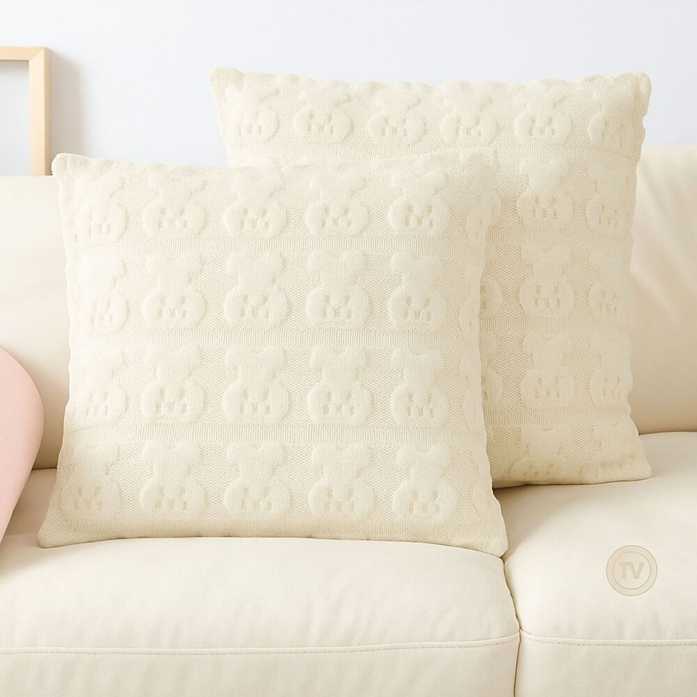 Mixweer 4 Pcs 18 x 18 Inch Throw Pillow Covers Bear (Beige), NIP